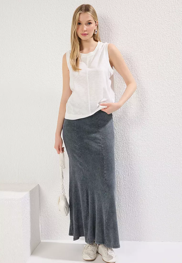 Ecru Purple Sustainable Sleveless Crew Neck Regular/Normal Cut Knitted Undershirt