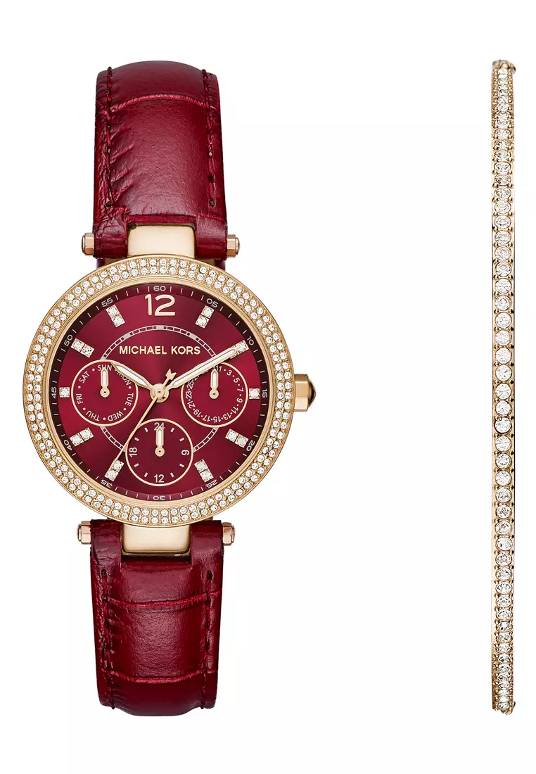 Maroon michael kors watch outlet
