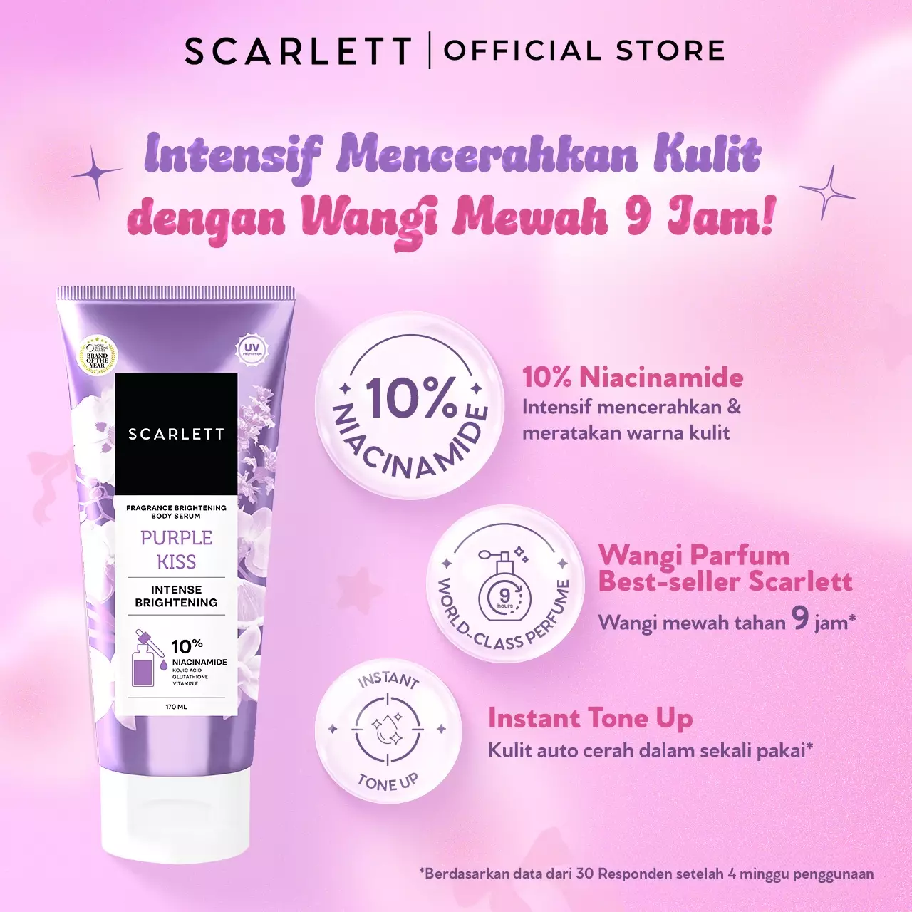 [NEW!] Scarlett Fragrance Brightening Body Serum Tube Purple Kiss 170ml