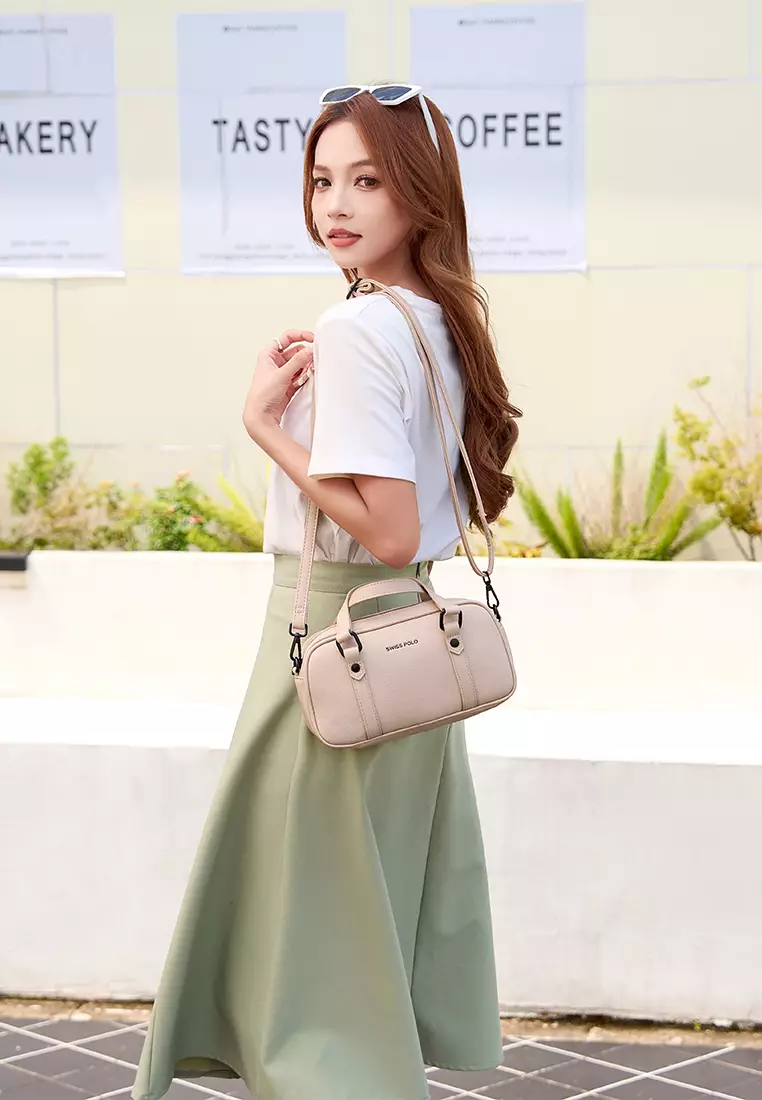 Women's Top Handle Bag / Sling Bag / Crossbody Bag (手拿袋 / 斜孭袋) - 米黃色