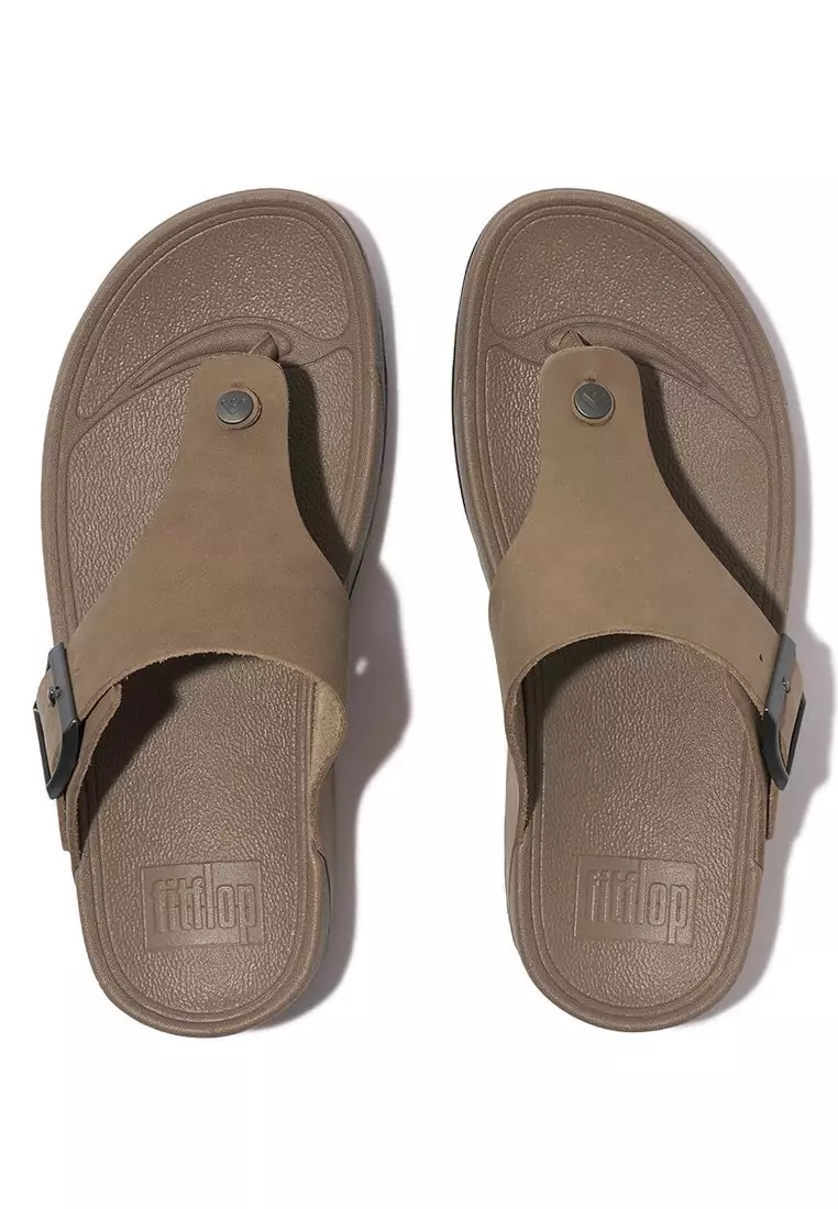 Buy Fitflop FitFlop TRAKK II Men s Buckle Leather Toe Post Sandals