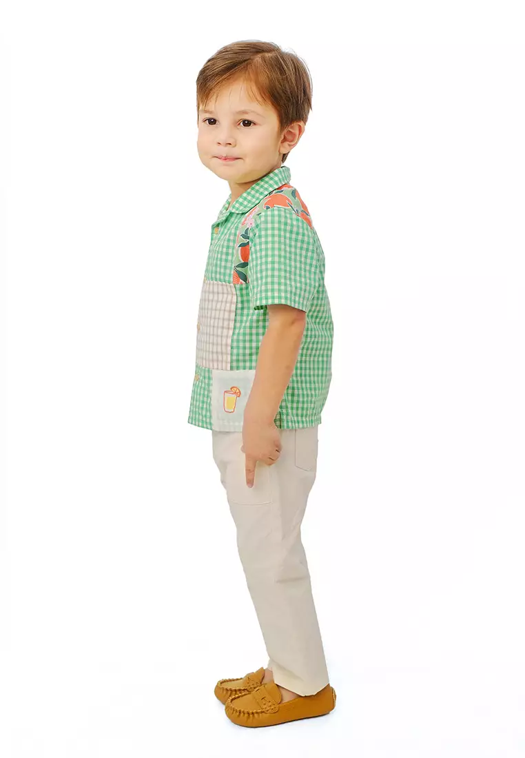 Baby Boys Multi Printed Patchwork Shirt