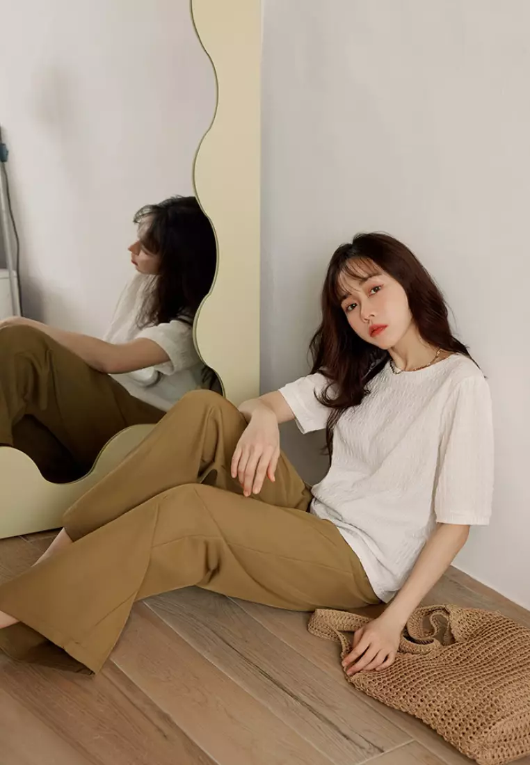 Wrinkle-Resistant Drawstring Trousers [BA7714]
