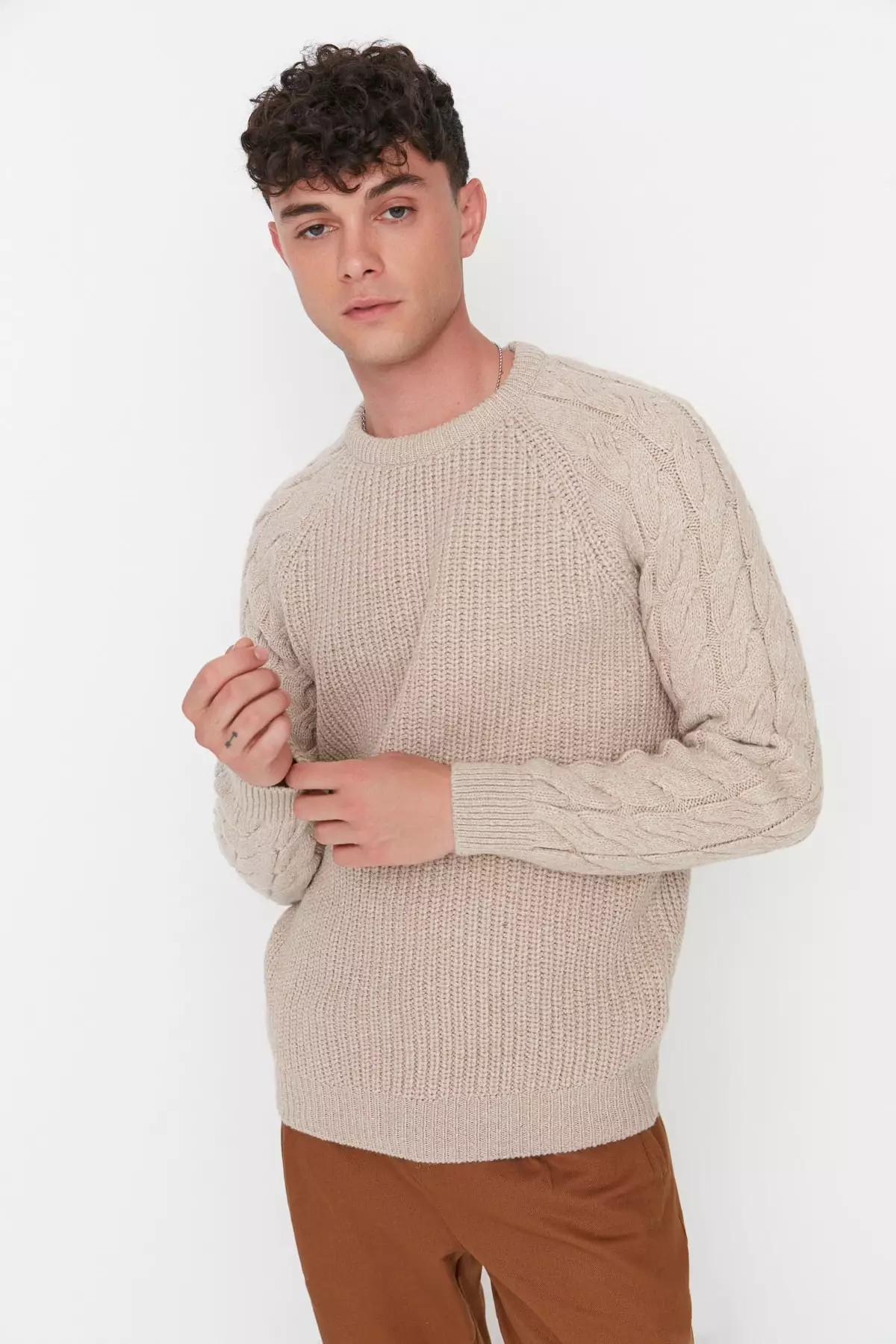 Regular Fit Raglan Sleeves Sweater