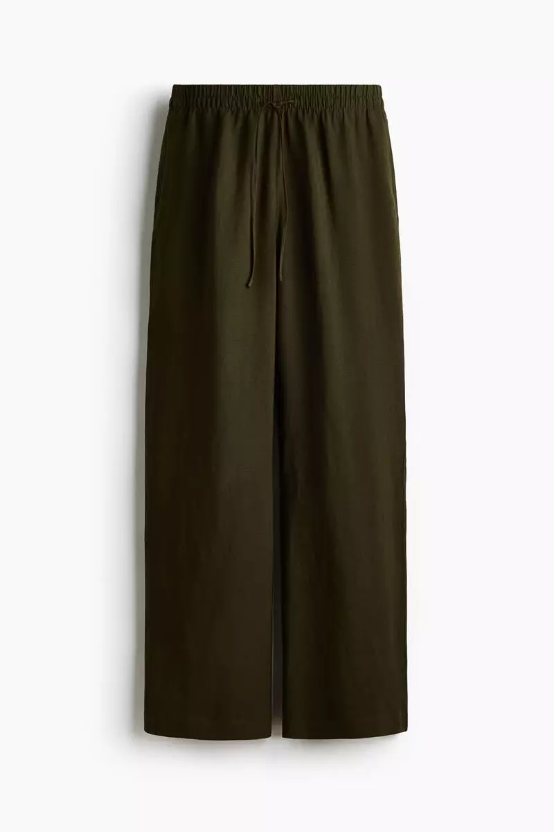 Linen-blend trousers