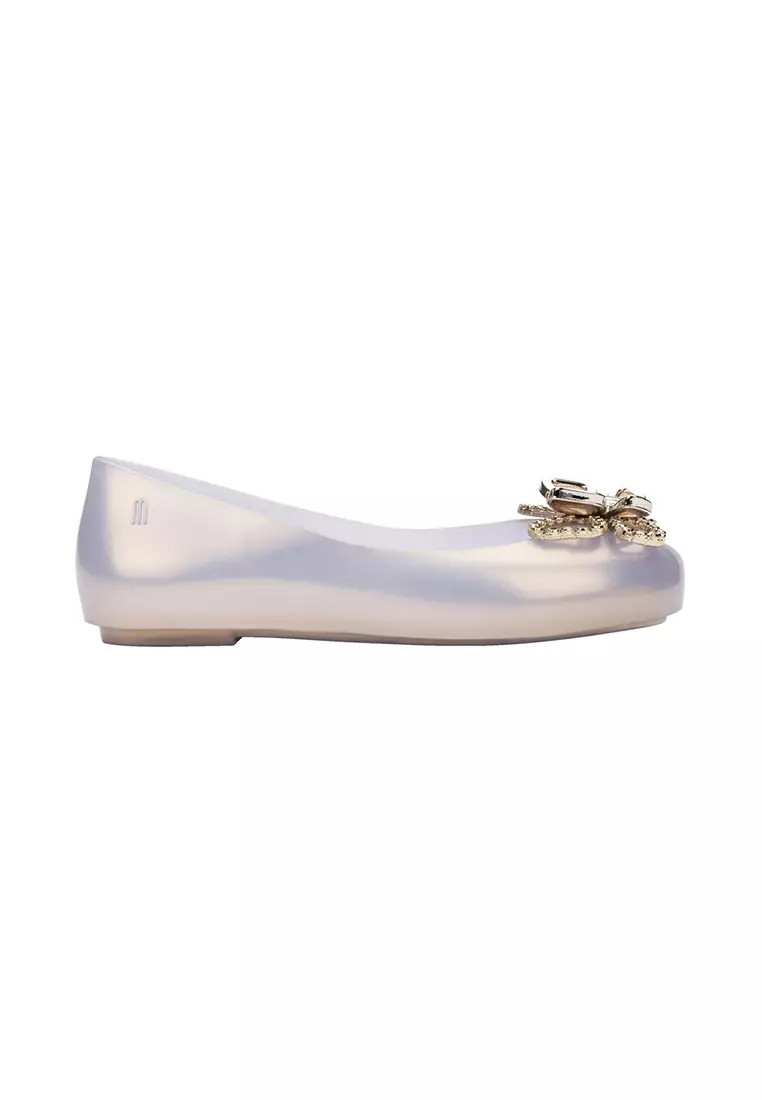 Mini Melissa Sweet Love Fly Inf Kids Flats - Pearly/Gold