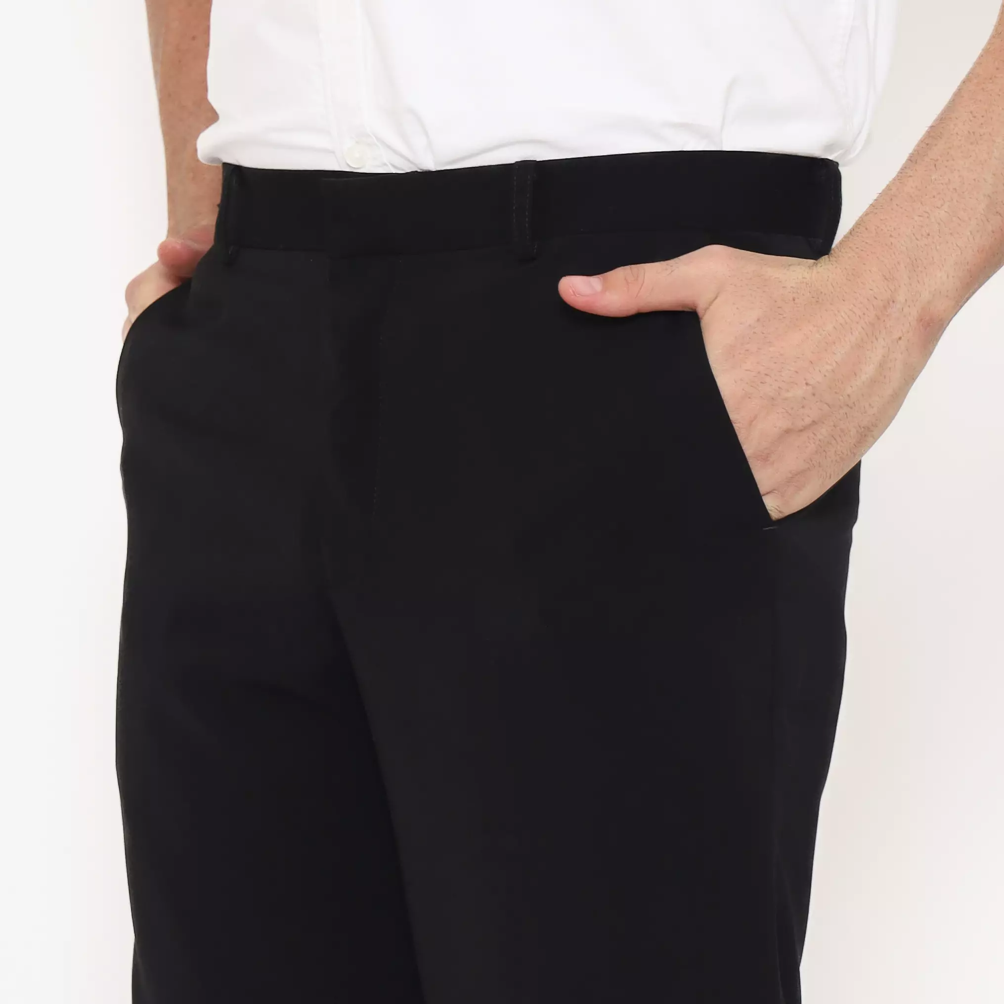 Lawell Celana Panjang Pria Formal LUTHER Slim Fit | Jet Black | Polyester Premium Polos