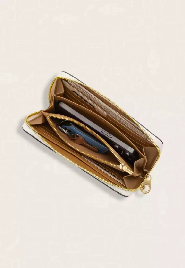 Coach Long Zip Around Wallet In Signature Leather Black