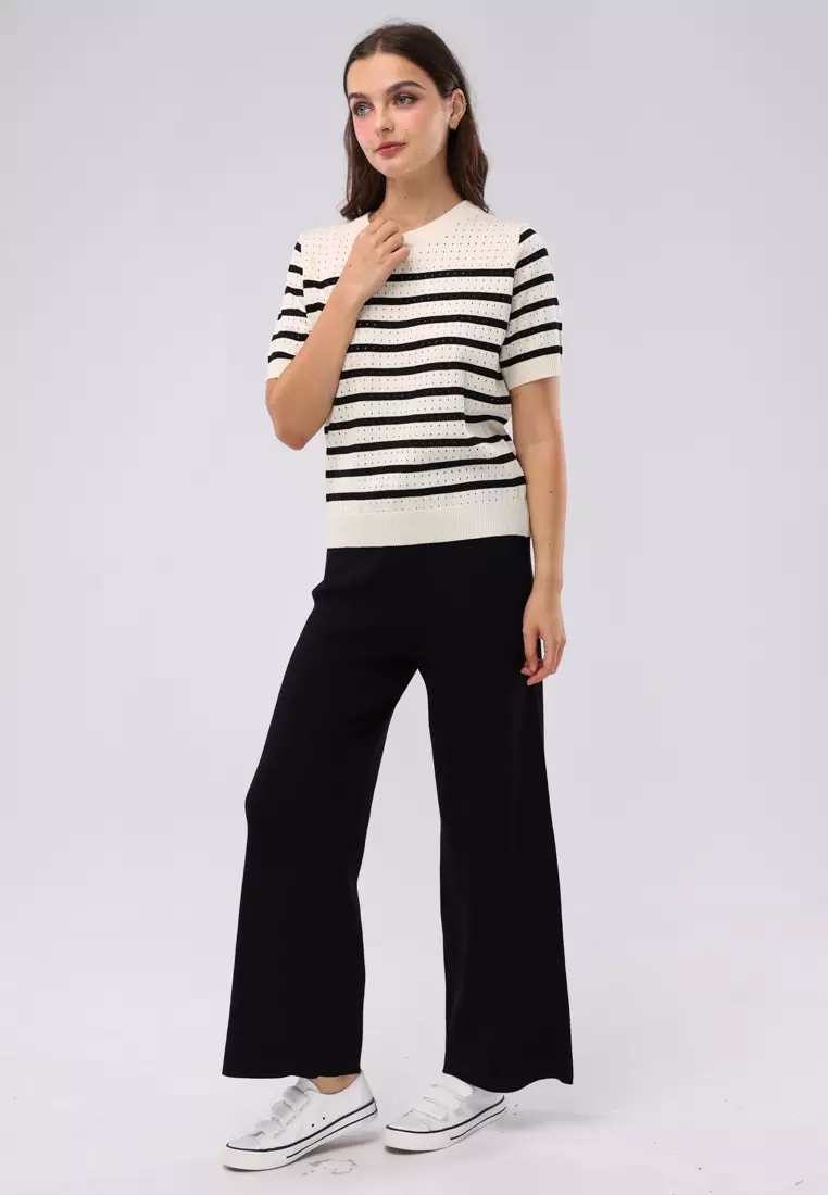 Ladies Knitted 2 In 1 Blouse & Pants