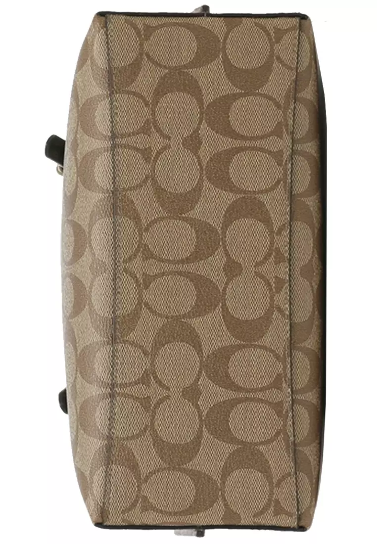 Mollie Tote Bag 25 In Signature Canvas in Khaki/ Black C4250