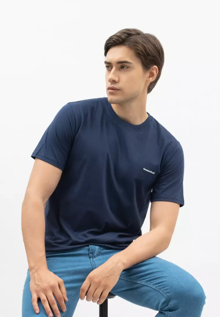 Kaos Polos Pria Premium Katun Combed Lengan Pendek Navy