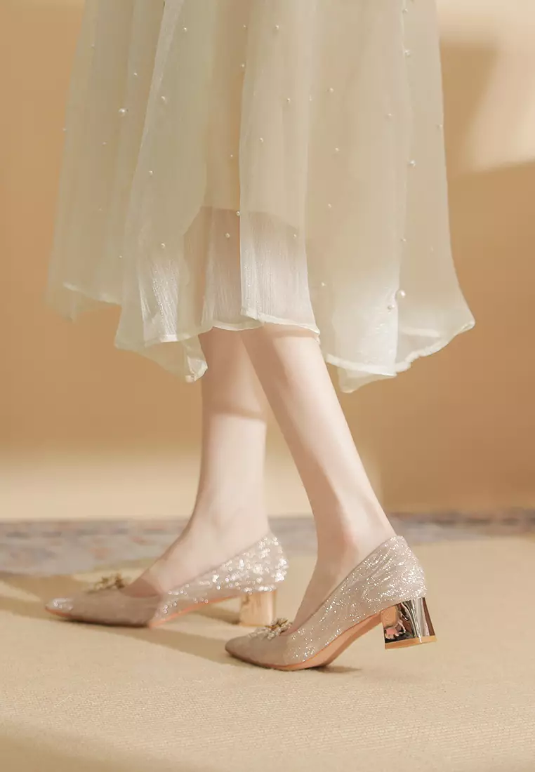 5CM Elegant Buckle Chunky Heel Shoes IF550-3