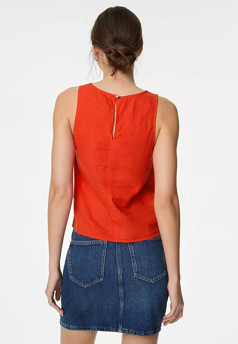 Ruched Front V-Neck Vest