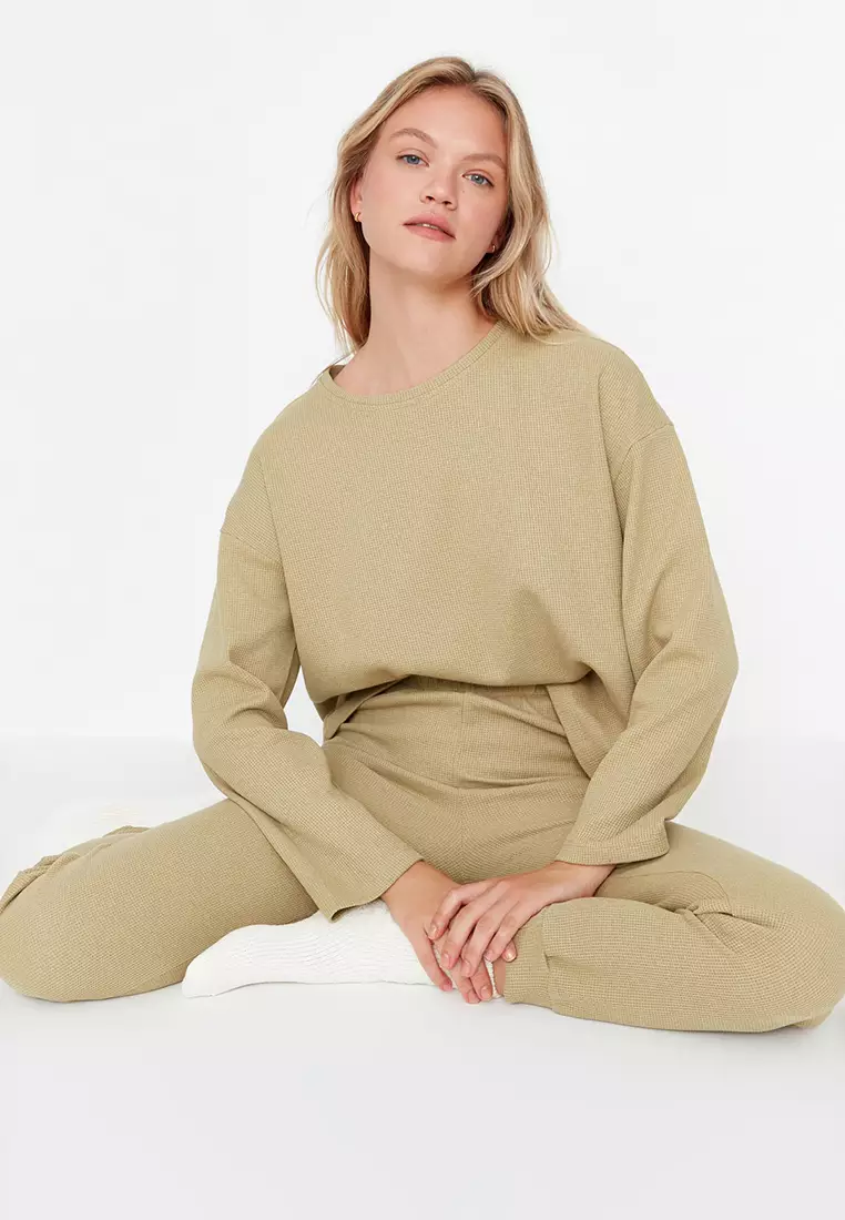 Textured Knit Pajama Set