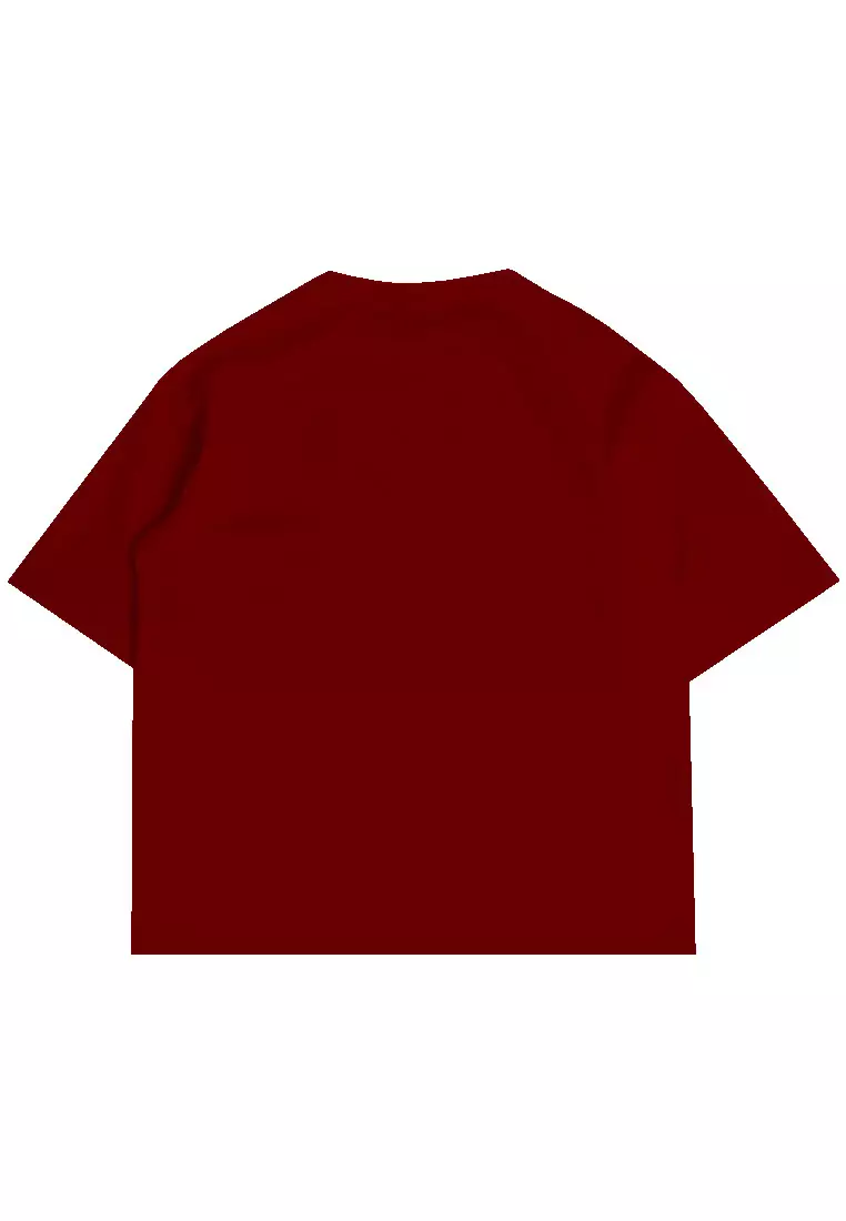 MTT69 Kaos Oversize Imlek Tahun Ular Bahan Tebal "fu snake" merah maroon