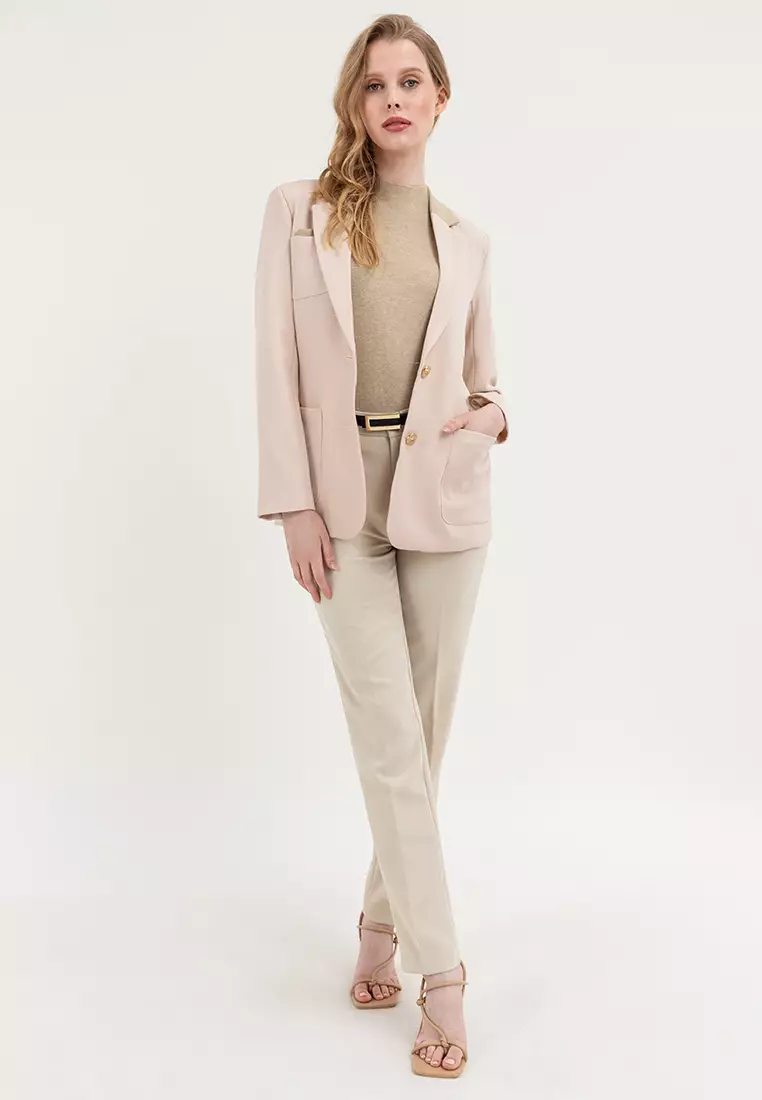 Contrast Collar Blazer