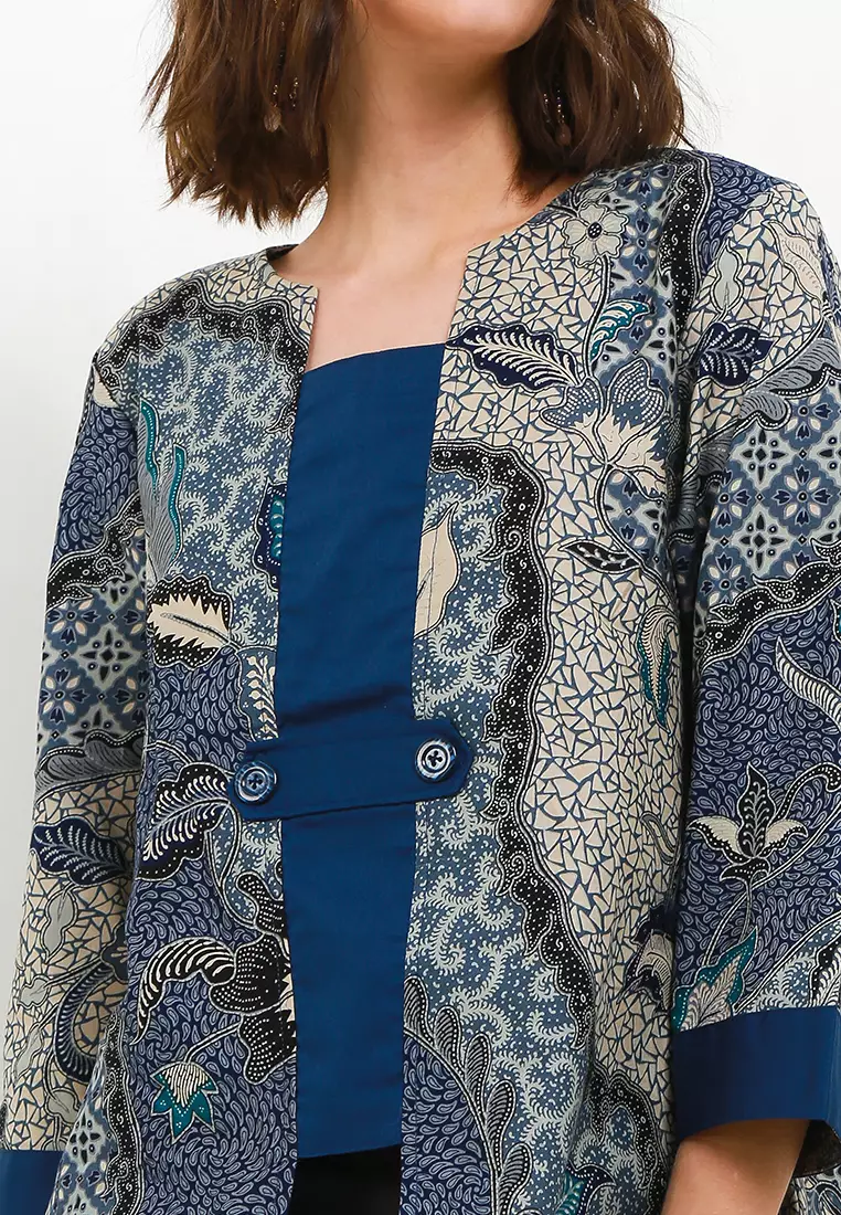 Iona Blouse Batik Katun Trikot Lengan Panjang 7/8