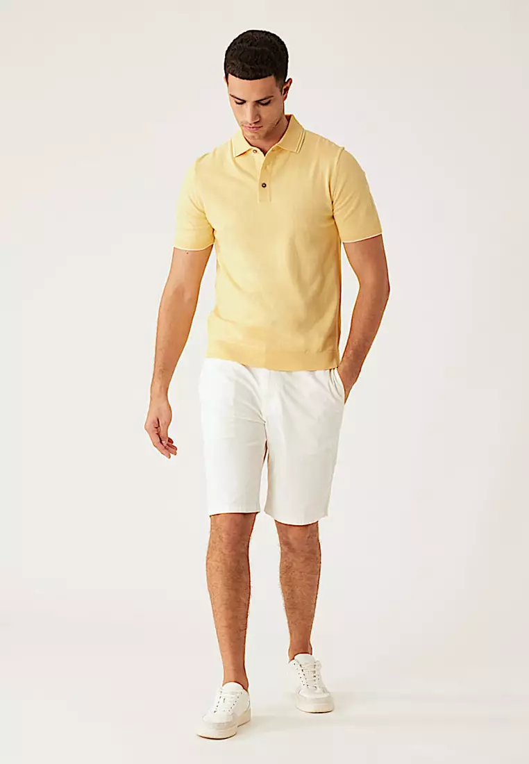 Cotton Rich Short Sleeve Knitted Polo Shirt