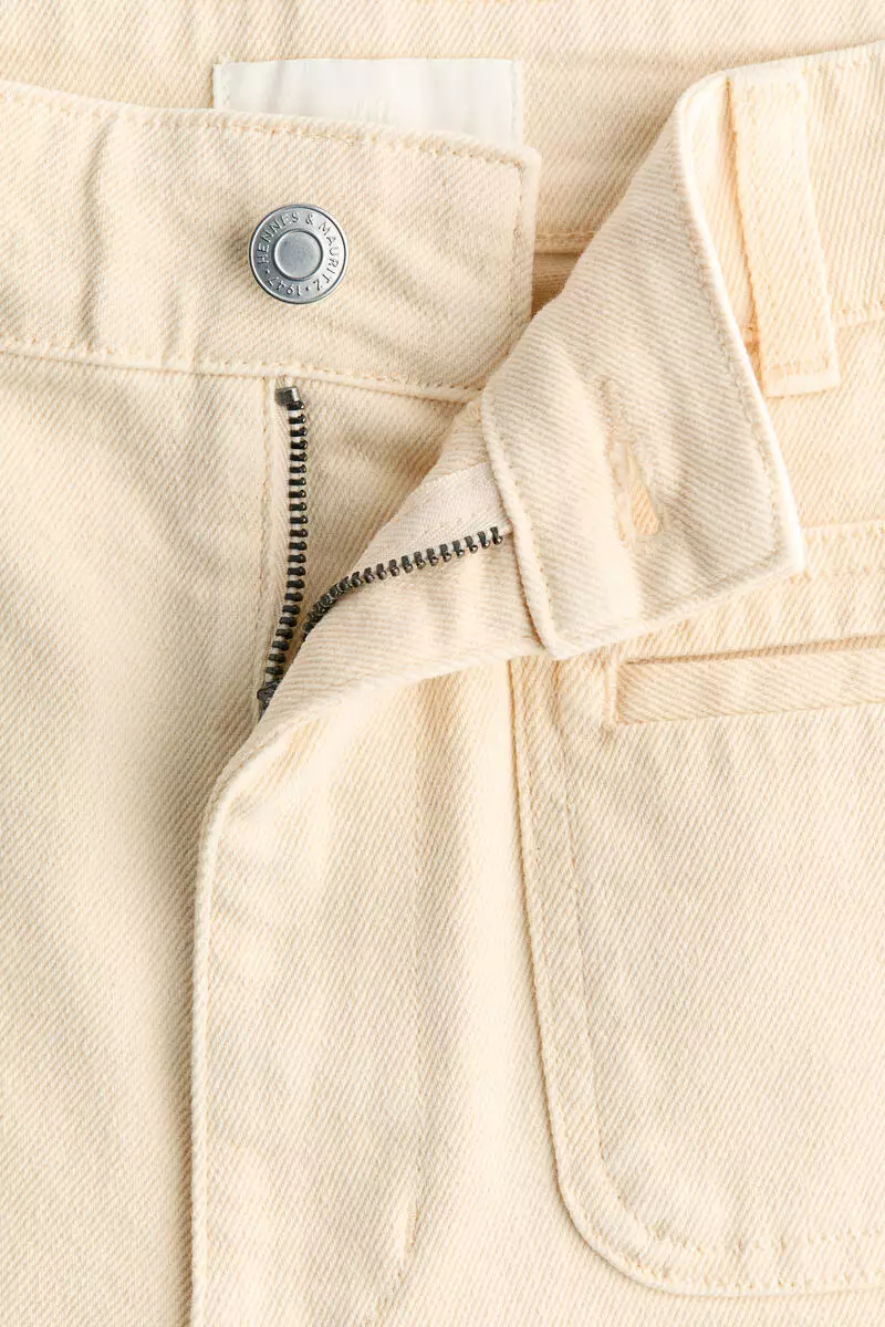 High-waisted denim shorts