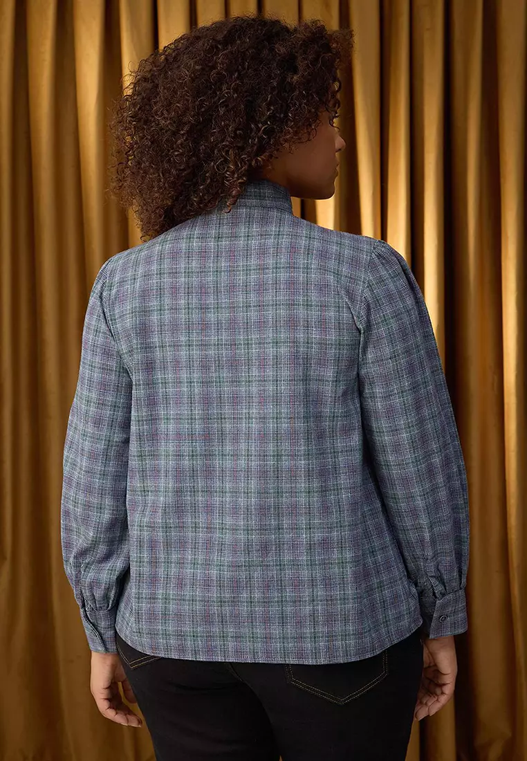 Multicolored Woven Plus Size Blouse