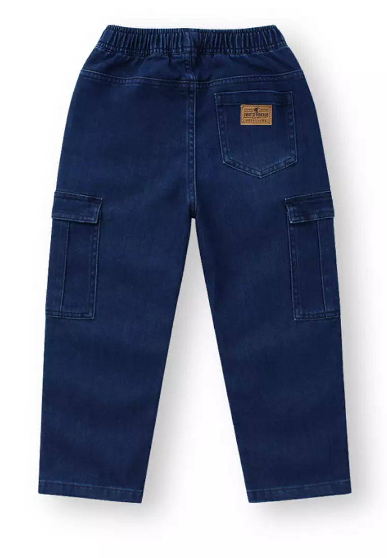 Celana Cargo Denim Anak Laki Navy/ Blue Denim Cargo Pants Boys/ Donald Ahoy Quack