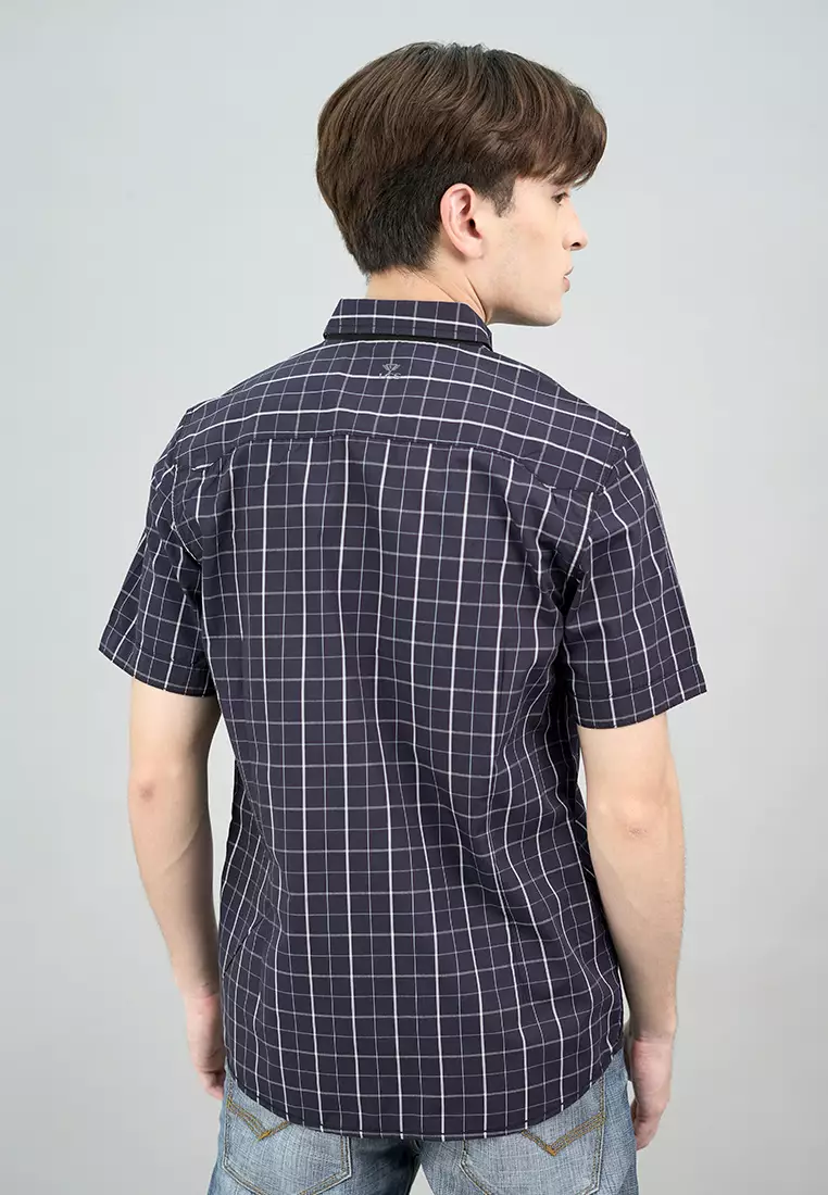 LGS - Slim Fit - Kemeja Kotak Pria - Casual Shirt - Squaro Collection - Mukti - Motif - JSH