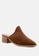 Rag & CO. brown Stacked Heel Suede Leather Mules 7EDEASHA66338EGS_2