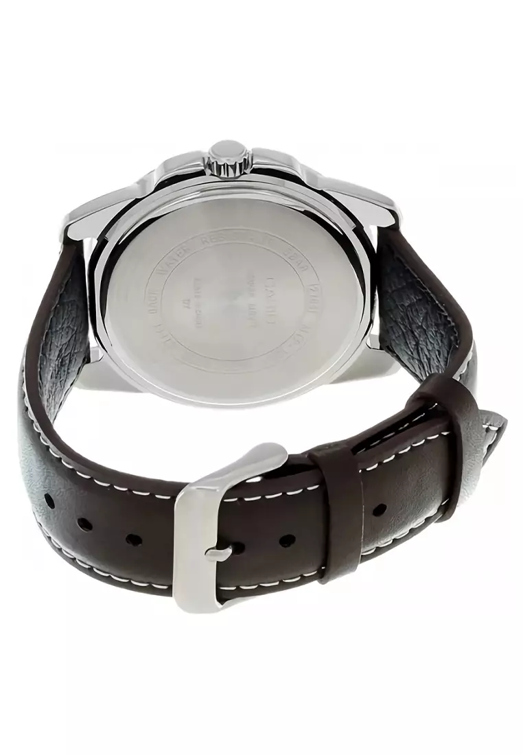 Casio - Jam Tangan Pria - Silver - Brown Leather Strap - MTP-1314L-7AVDF