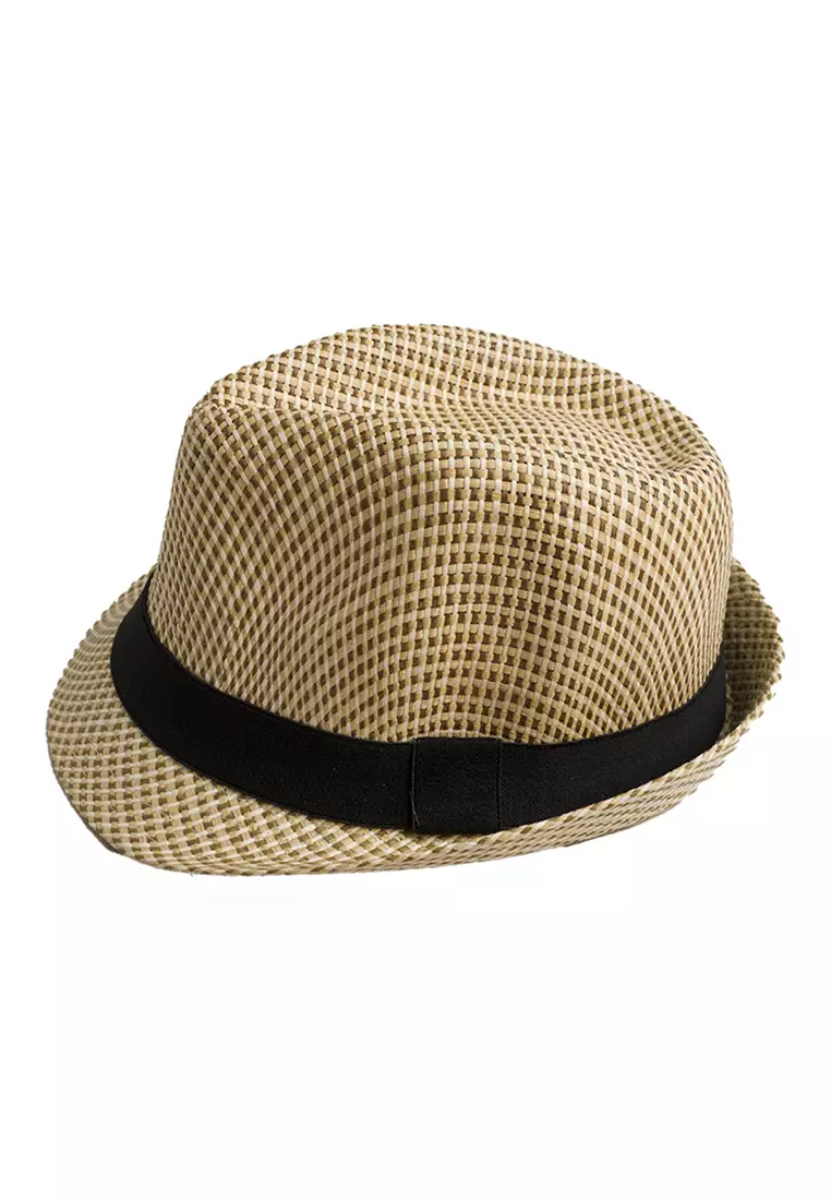Topi fedora cowboy hat fedora ratan brown dot houseofcuff