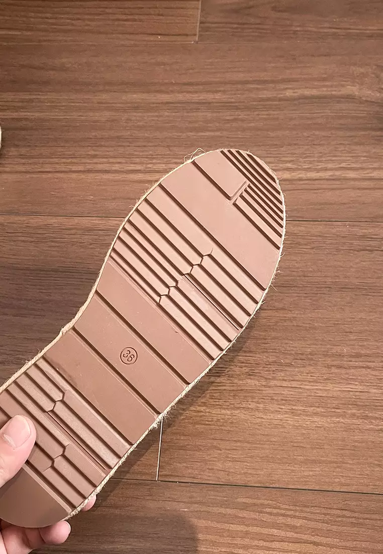 PU搭帶草編坡跟涼鞋WW568-1