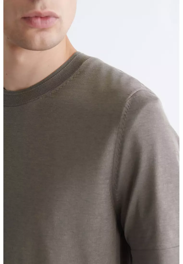 SLIM KNITTED SILK T-SHIRT