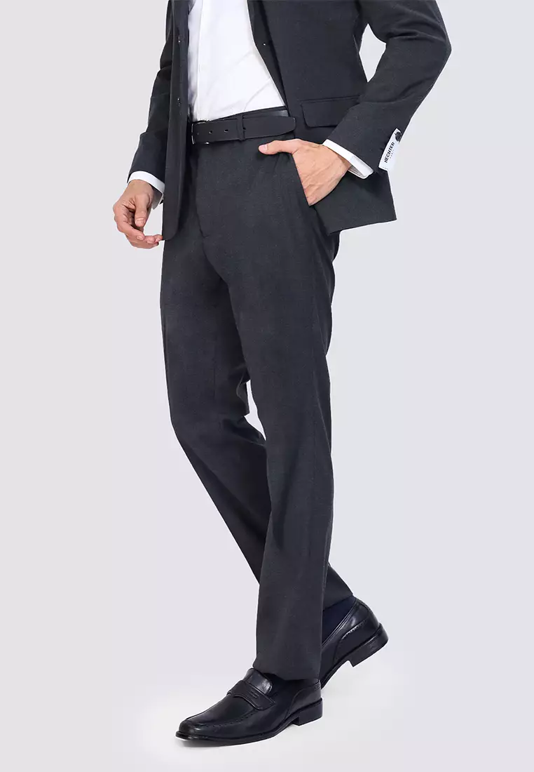 Solid Slim Fit Stretch Trousers