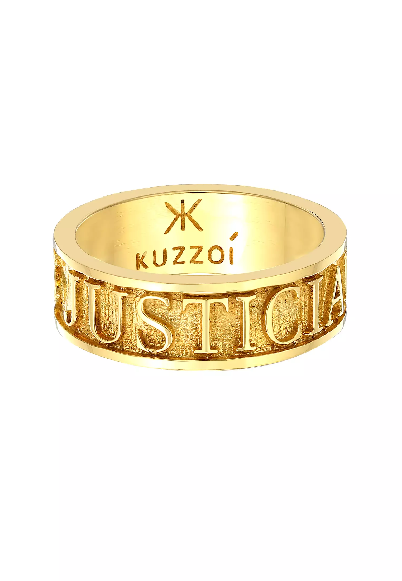 Men's Silver Justicia Veritas Band Ring – Gold-Plated
