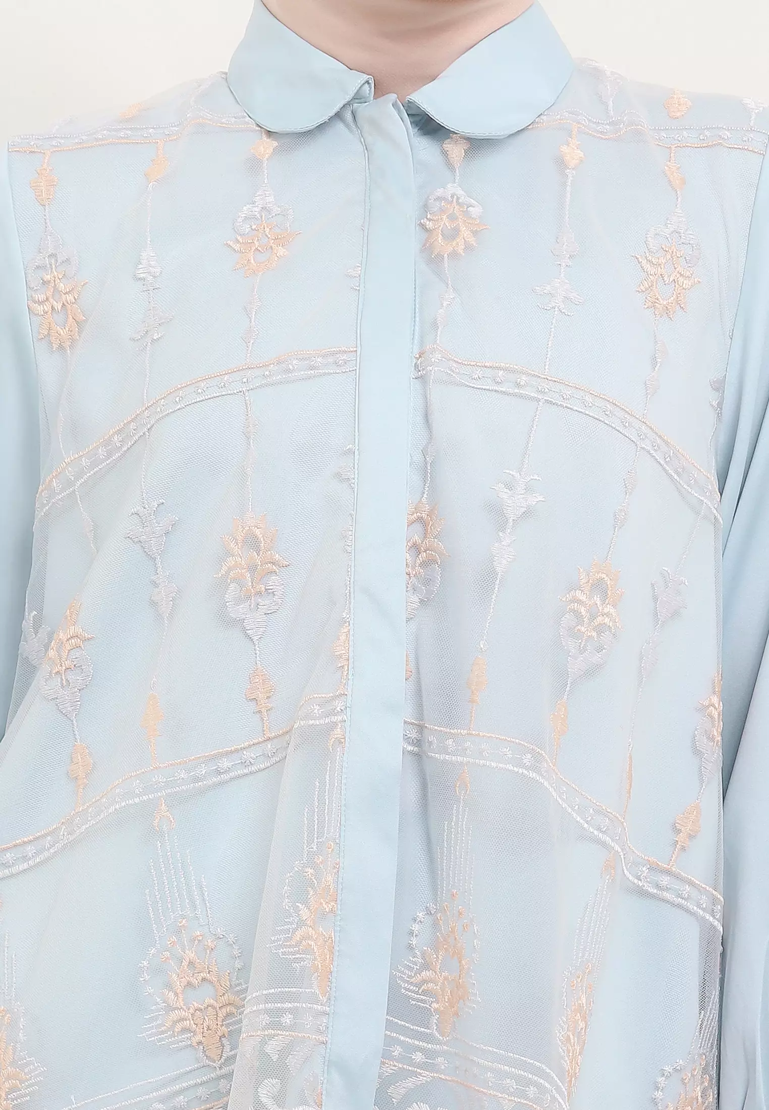 MFMW Givillia Atasan Blouse Brukat Blue