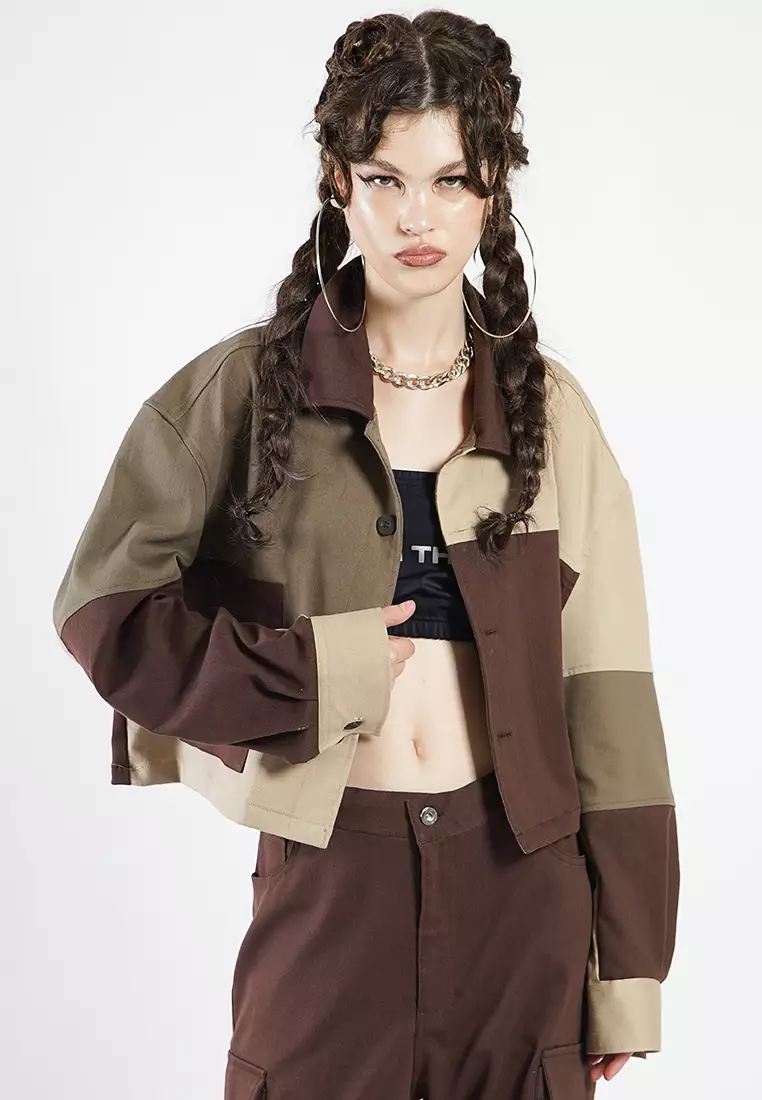 Jaket crop army shop