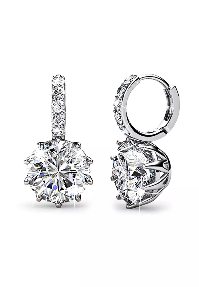 White gold huggie earrings clearance