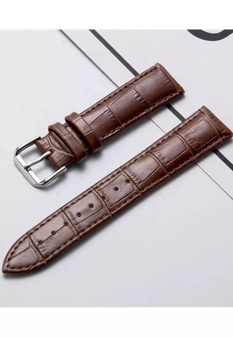 Tali Jam Watch Cokelat Strap Tali Kulit Wanita Buram Leather Strap 12mm Jam Tangan Kulit