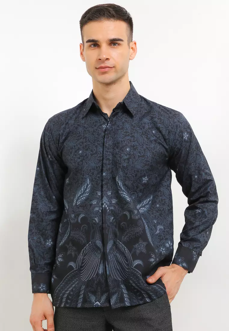 Lakeswara Kemeja Batik Exclusive Premium Pria Casual Modern Lengan Panjang
