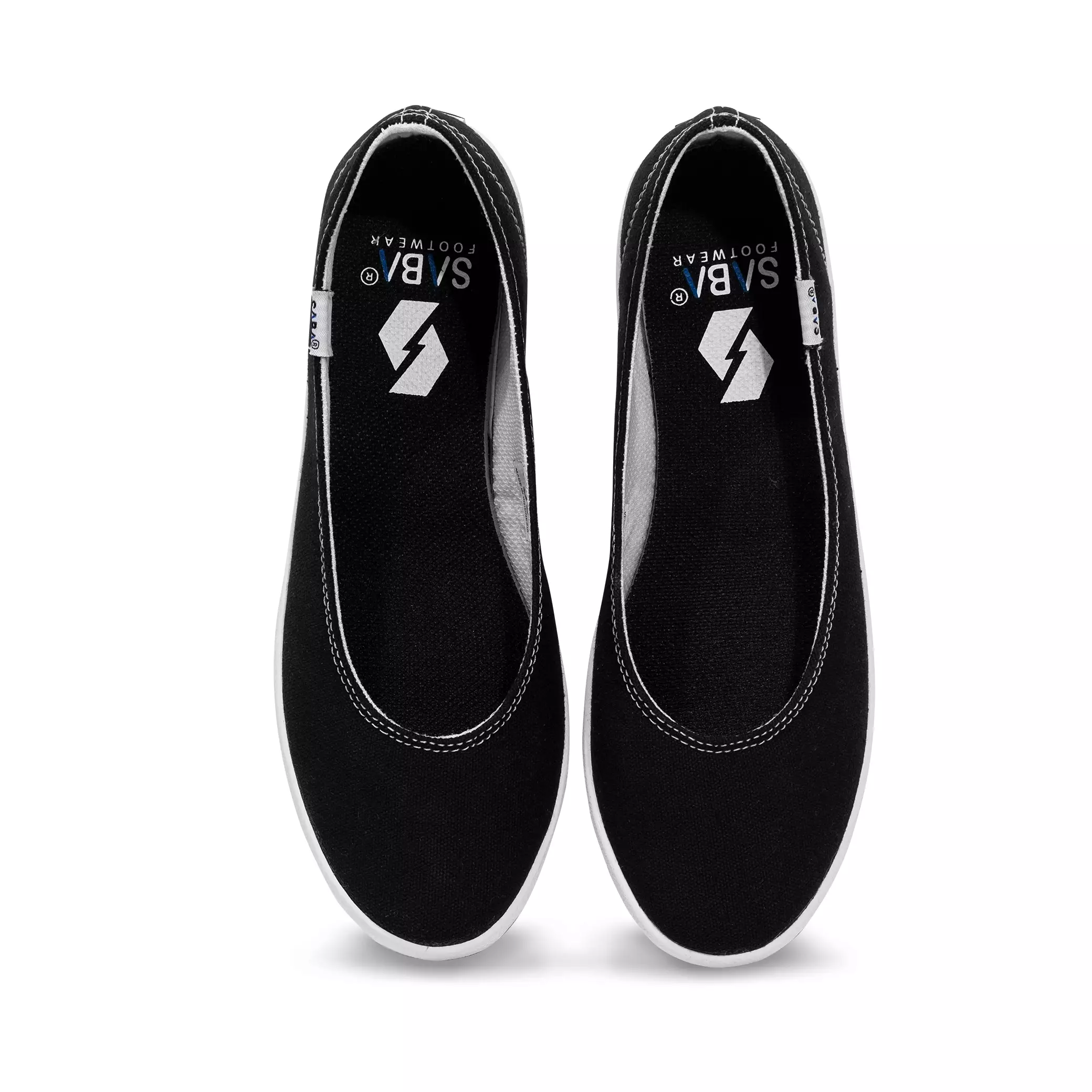 SABA Women Tulip Black White - Sepatu Wanita Original 100% | Sneakers Wanita | Flat Shoes TLP 01