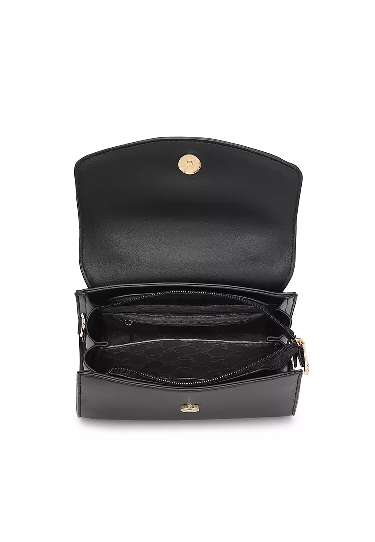 Women's Top Handle Bag / Sling Bag / Crossbody Bag - Black