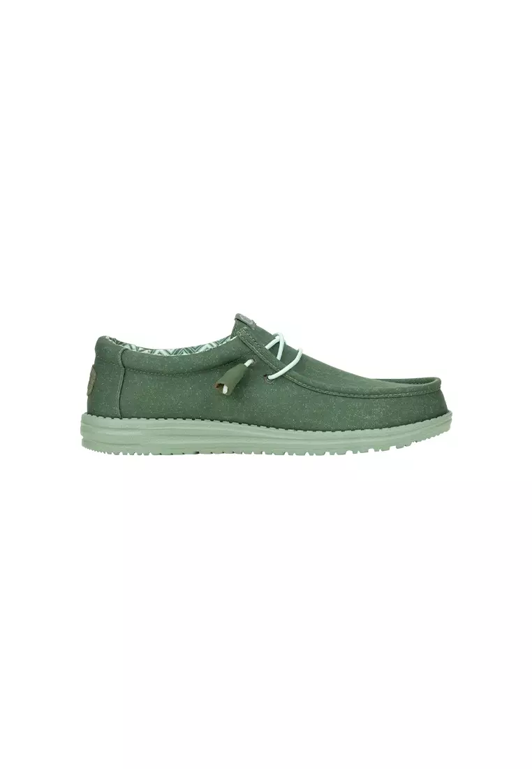 Discount on HeyDude  shoes - SKU: Men's Wally Stretch Canvas in Duck Green/Iceberg Green