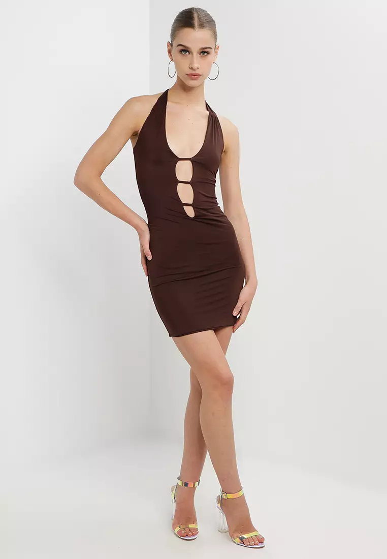 Mirrorball Halter Mini Dress