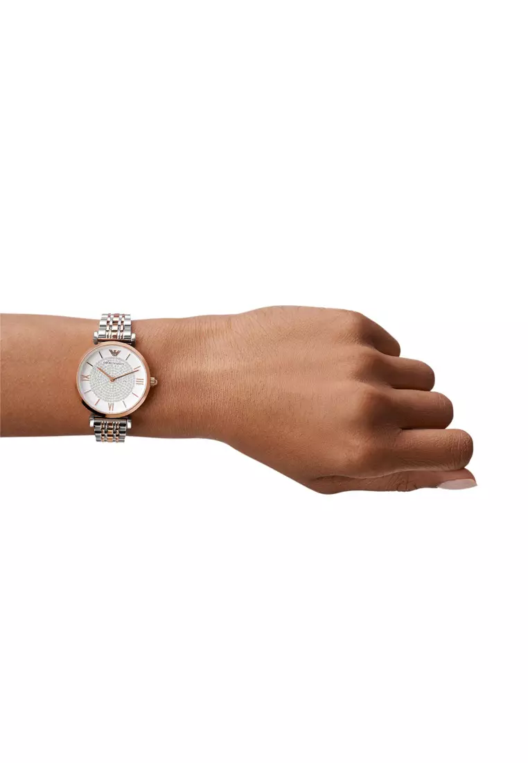 Armani watches ar1926 two store tone stainless steel ladies watch