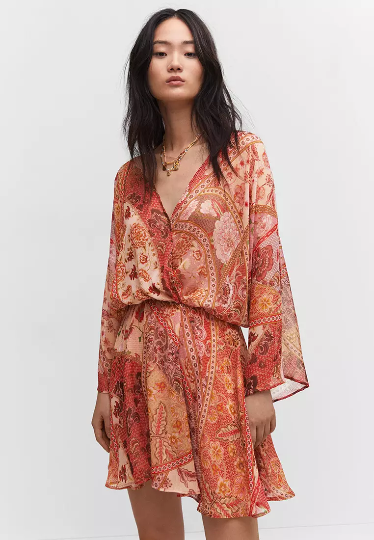 Chiffon top print dress
