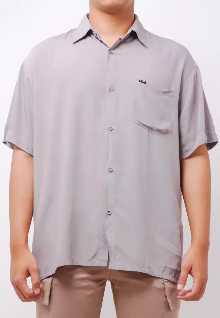 NTA20 Kemeja MKM Men Basic Polos Abu With Pocket