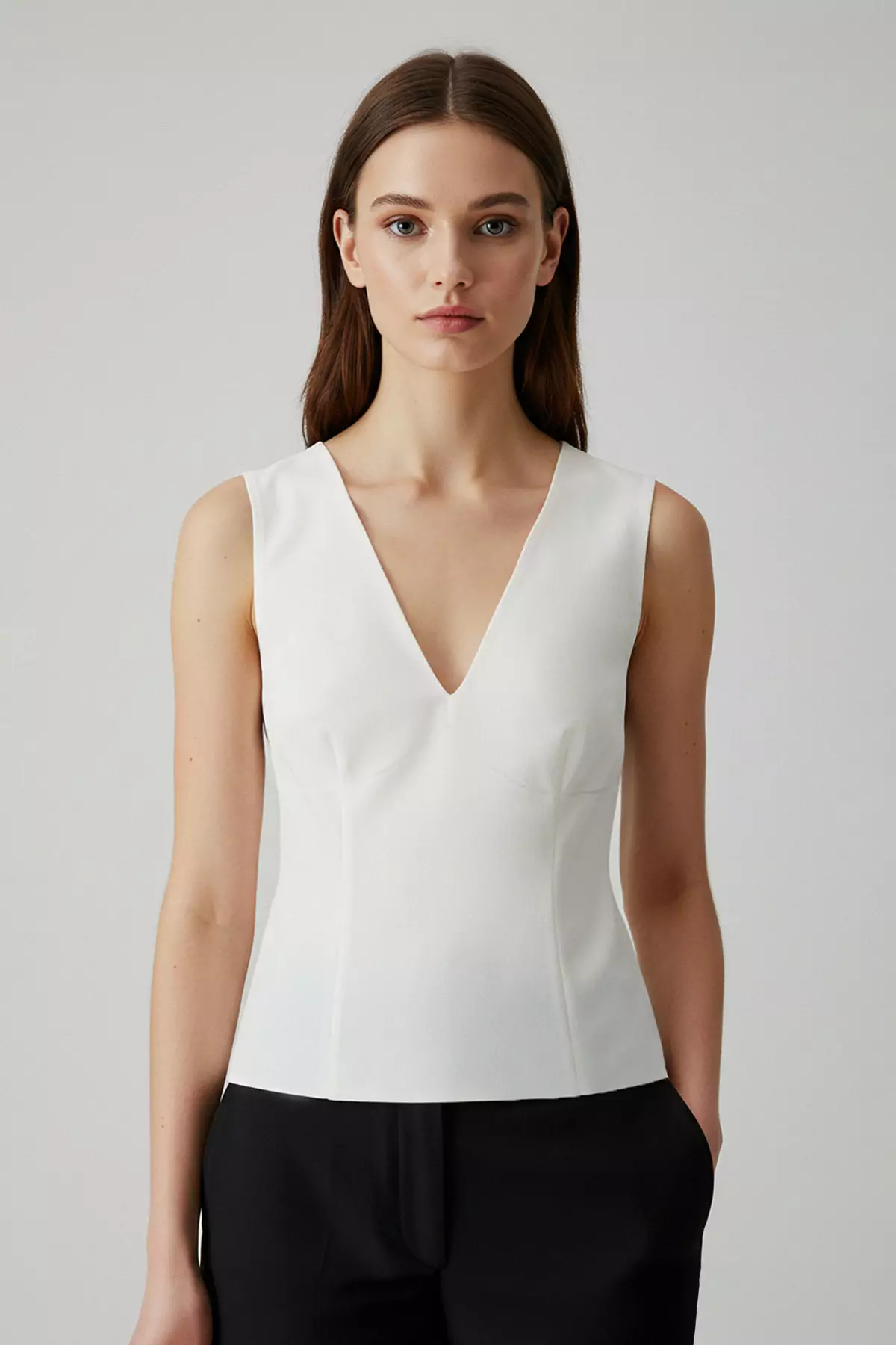 V-Neck Slim Fit Blouse