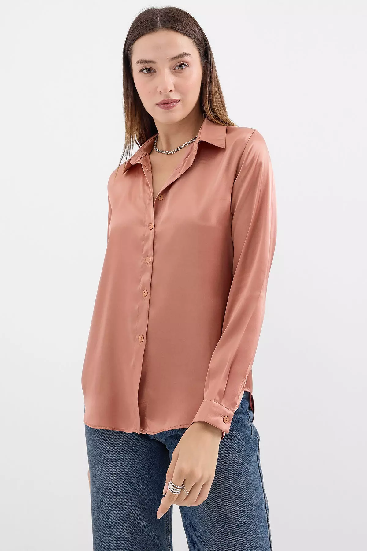 Lightly Flowy Satin Shirt