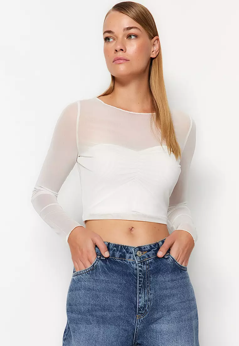 Buy Trendyol Mesh Crop Top Online