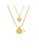 Glamorousky silver Fashion Simple Plated Gold 316L Stainless Steel Geometric Round Heart Pendant with Double Layer Necklace 1505EAC71848D0GS_2