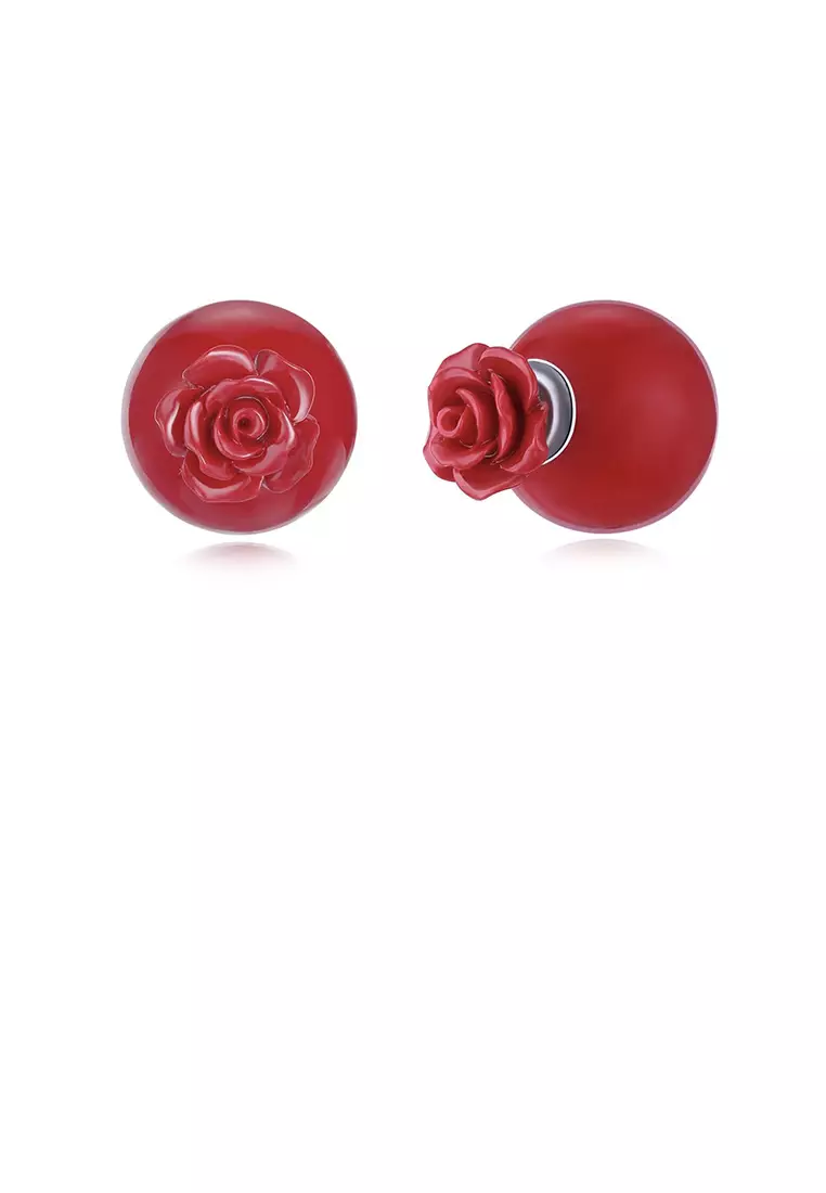 Red rose best sale earrings studs